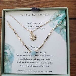 Luna Norte Aquamarine necklace set